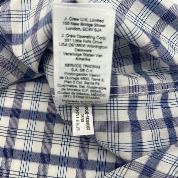 J.Crew Men’s XL Slim Flex Wrinkle Free Button-Up Shirt – Blue Plaid Cotton Blend - Picture 8 of 12